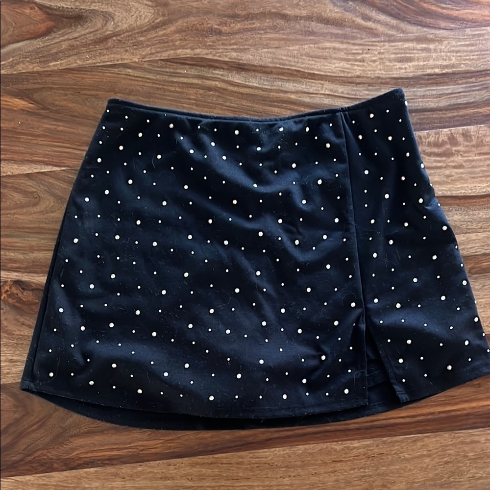 Sparkles Rhinestones Skort with shorts skirt